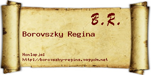 Borovszky Regina névjegykártya